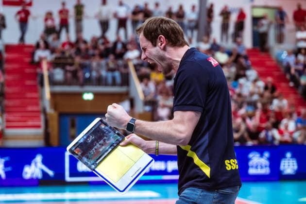VBL Volleyball-Bundesliga; SC Potsdam - SSC Palmberg Schwerin; PlayOff Halbfinale, 06.04.2024 VBL Volleyball-Bundesliga; SC Potsdam - SSC Palmberg Schwerin; 06.04.2024 Copyright: xBEAUTIFULxSPORTS NicolxMarschallx