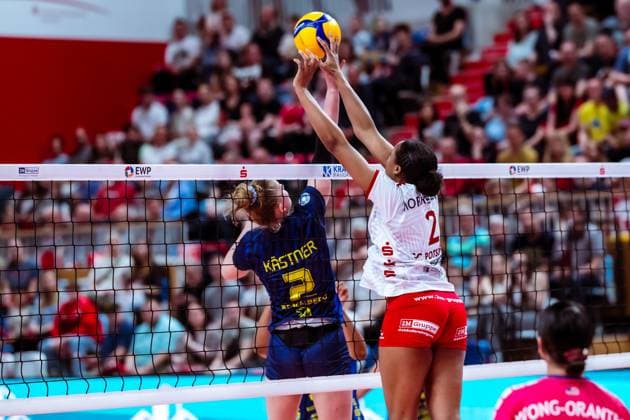 VBL Volleyball-Bundesliga; SC Potsdam - SSC Palmberg Schwerin; PlayOff Halbfinale, 06.04.2024 VBL Volleyball-Bundesliga; SC Potsdam - SSC Palmberg Schwerin; 06.04.2024 Copyright: xBEAUTIFULxSPORTS NicolxMarschallx