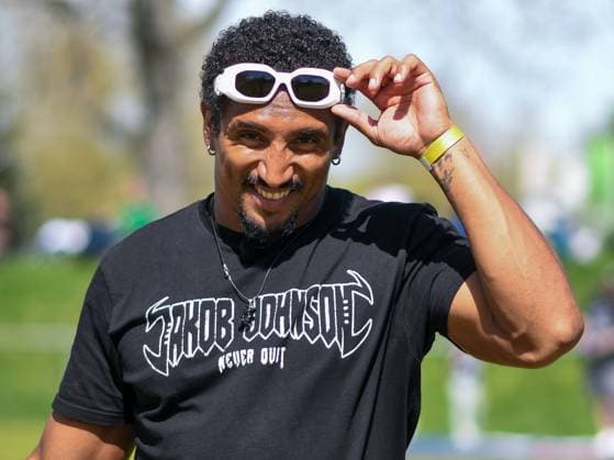 Sport Themen der Woche KW14 Sport Bilder des Tages Jakob Johnson (Las Vegas Raiders 45), Jakob Johnson Youth Camp 2024, American Football, 06.04.2024, Jakob Johnson Youth Camp 2024, American Football, 06.04.2024 Stuttgart *** Jakob Johnson Las Vegas Raiders 45 , Jakob Johnson Youth Camp 2024, American Football, 06 04 2024, Jakob Johnson Youth Camp 2024, American Football, 06 04 2024 Stuttgart Copyright: xEibner-Pressefoto FlorianxSchustx EP_FSU