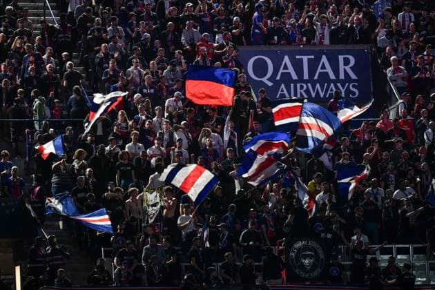 French L1 - PSG vs Clermont Foot 63 Paris Saint-Germain s fans cheer their team during the French L1 football match between Paris Saint-Germain and Clermont Foot 63 at the Parc des Princes stadium in Paris on April 6, 2024. Photo by Firas Abdullah ABACAPRESS.COM Paris France  Copyright: xAbdullahxFiras ABACAx