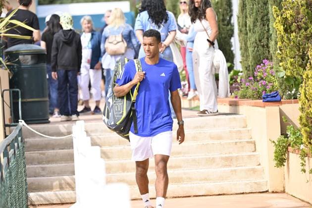 FÃ lix Auger-Aliassime (CAN) TENNIS : Rolex Monte Carlo 2024 - Monte Carlo - 07 04 2024 Panoramic Panoramic 