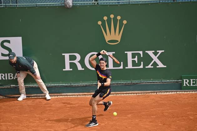 Tennis - Rolex Monte Carlo 2024 - ATP, Tennis Herren - Federico Coria - Argentine TENNIS - Rolex Monte Carlo 2024 - MC - 01 04 2024 ChrysleneCaillaud Panoramic 
