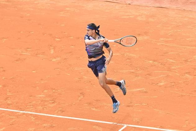 Tennis - Rolex Monte Carlo 2024 - ATP, Tennis Herren - Sonego - Italie TENNIS - Rolex Monte Carlo 2024 - MC - 01 04 2024 ChrysleneCaillaud Panoramic 