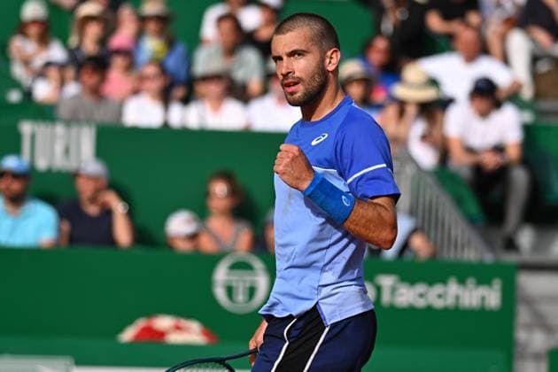 Monaco Rolex Masters - Practice Session Borna Coric (CRO) during his first round match at the Monaco Rolex Masters in Monte Carlo, on April, 7, 2024. Photo by Corinne Dubreuil ABACAPRESS.COM Monaco Monaco  Copyright: xDubreuilxCorinne ABACAx