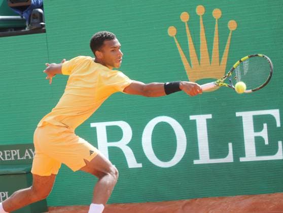 Monte-Carlo Rolex Master Tennis PHOTOPQR NICE MATIN Cyril Dodergny ; Roquebrune-cap-martin ; 08 04 2024 ; Roquebrune-cap-martin le 08 04 2024 - Monte-Carlo Country Club - Monte-Carlo Rolex Master 1000 Tennis - 1er tour - Le Canadien Felix AUGER-ALIASIME Roquebrune-cap-martin France  Copyright: xPHOTOPQR NICExMATIN MAXPPPxCyrilxDodergnyx 20240408NIM6770 20240408NIM6770
