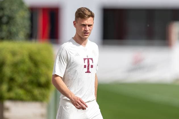 Joshua Kimmich 6 (FC Bayern Muenchen), Abschlusstraining vor dem UEFA Champions League-Spiel gegen den FC Arsenal, Saison 2023 2024 an der Saebener Strasse. 08.04.2024 DFB regulations prohibit any use of photographs as image sequences and or quasi-video Muenchen Bayern Deutschland