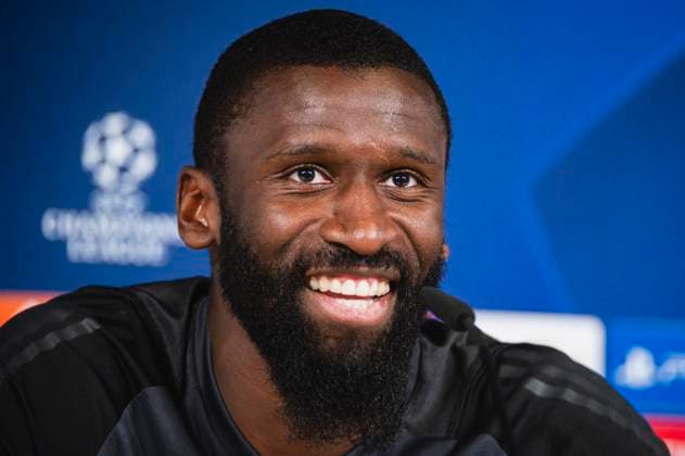 Uefa Champions League 2024: Real Madrid press conference, PK, Pressekonferenz match against Manchester City Antonio Rudiger of Real Madrid seen speaking during the press conference of Real Madrid the day before the quarter-final first leg football match of Champions League against Manchester City at Ciudad Real Madrid in Valdebebas, Madrid. Valdebebas Ciudad Real Madrid Madrid Spain Copyright: xAlbertoxGardinx AGardin_20240408_RealMadrid_ManCity_PC_12