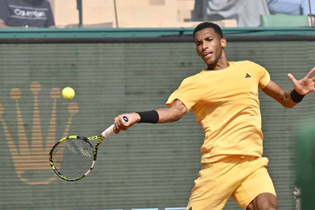 Tennis - Rolex Monte Carlo 2024 - ATP, Tennis Herren - Felix Auger Aliassime - canada TENNIS - Rolex Monte Carlo 2024 - MC - 08 04 2024 ChrysleneCaillaud Panoramic 