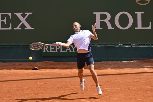 Tennis - Rolex Monte Carlo 2024 - ATP, Tennis Herren - David Evans - Angleterre TENNIS - Rolex Monte Carlo 2024 - MC - 08 04 2024 ChrysleneCaillaud Panoramic 
