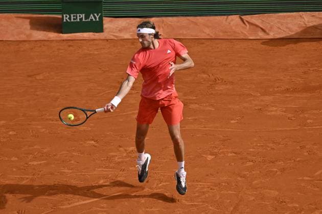 Tennis - Rolex Monte Carlo 2024 - ATP, Tennis Herren - Stefano Tsitsipas - Grece TENNIS - Rolex Monte Carlo 2024 - MC - 08 04 2024 ChrysleneCaillaud Panoramic 