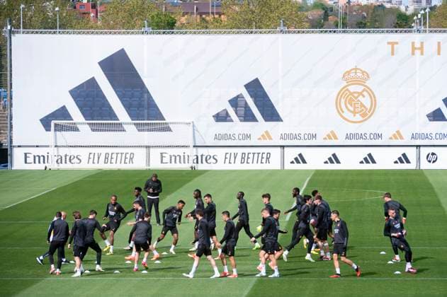 Uefa Champions League 2024: Real Madrid press conference, PK, Pressekonferenz match against Manchester City Real Madrid team during the training the day before the quarter-final first leg football match of Champions League against Manchester City at Ciudad Real Madrid in Valdebebas, Madrid. Valdebebas Ciudad Real Madrid Madrid Spain Copyright: xAlbertoxGardinx AGardin_20240408_RealMadrid_ManCity_training_21