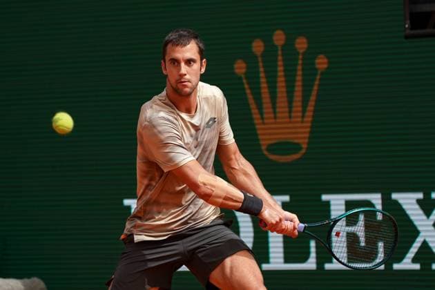 Laslo Gjere (Serbie) TENNIS : Monaco Rolex Master 1000 - 1er tour - Monaco - 08 04 2024 NorbertScanella Panoramic 