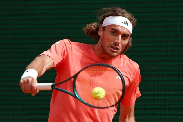Stefanos Tsitsipas (Grece) TENNIS : Monaco Rolex Master 1000 - 1er tour - Monaco - 08 04 2024 NorbertScanella Panoramic 