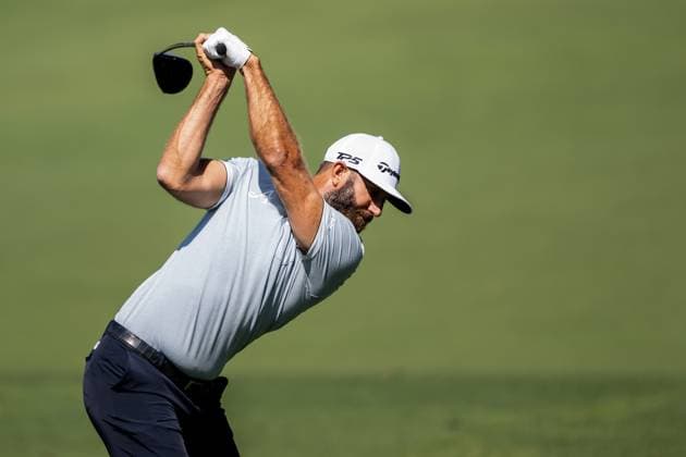 240408 Dustin Johnson of the United States during practice at the range prior to the 2024 Masters Golf Tournament on April 8, 2024 in Augusta. Photo: Petter Arvidson BILDBYRAN kod PA PA0789 golf masters 1 bbeng the masters Augusta Copyright: PETTERxARVIDSON BB240408PA012