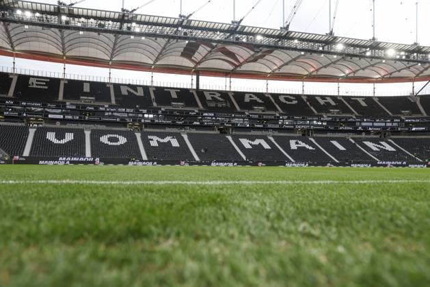 1. Bundesliga - Eintracht Frankfurt - SV Werder Bremen am 05.04.2024 im Deutsche Bank Park in Frankfurt Deutsche Bank Park - Tribüne - Feature, Symbol, Symbolfoto, charakteristisch, Detail