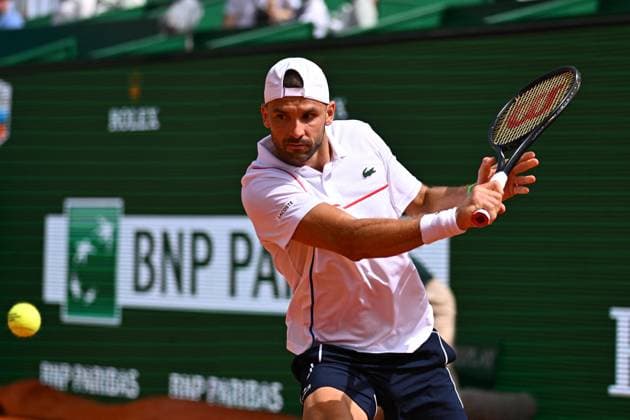 Monaco Rolex Masters Grigor Dimitrov (BUL) during his first round match at the Monaco Rolex Masters in Monte Carlo, on April, 8, 2024. Photo by Corinne Dubreuil ABACAPRESS.COM Monaco Monaco  Copyright: xDubreuilxCorinne ABACAx