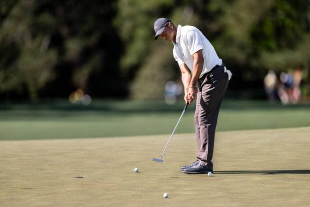 240408 Tiger Woods of the United States during a practice round prior to the 2024 Masters Golf Tournament on April 8, 2024 in Augusta. Photo: Petter Arvidson BILDBYRAN kod PA PA0789 golf masters 1 bbeng the masters Augusta Copyright: PETTERxARVIDSON BB240408PA180