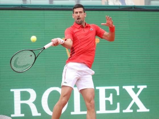 Monte-Carlo Rolex Master Tennis PHOTOPQR NICE MATIN Cyril Dodergny ; Roquebrune-cap-martin ; 09 04 2024 ; Roquebrune-cap-martin le 09 04 2024 - Monte-Carlo Country Club - Monte-Carlo Rolex Master 1000 Tennis - 2eme tour - Le Serbe et numero 1 mondial, Novak DJOKOVIC Roquebrune-cap-martin France  Copyright: xPHOTOPQR NICExMATIN MAXPPPxCyrilxDodergnyx 20240409NIM9294 20240409NIM9294