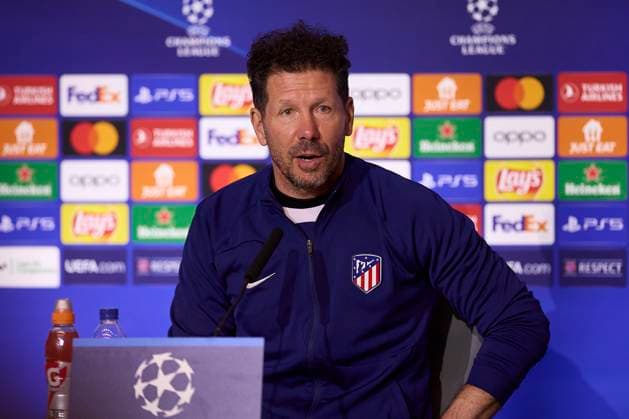 Atletico de Madrid press conference, PK, Pressekonferenz on the eve of the UEFA Champions League 2023 2024 quarter-finals - 09 Apr 2024 Diego Pablo Simeone, the head coach of Atletico de Madrid, attends a press conference on the eve of the UEFA Champions League 2023 2024 quarter-finals first leg football match between Atletico de Madrid and Borussia Dortmund at Civitas Metropolitano stadium. Madrid Spain Copyright: xFedericoxTitonex xSOPAxImagesx FTITONE_0010