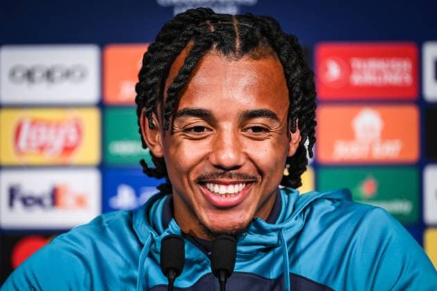 Sport Bilder des Tages April 9, 2024, Paris, France, France: Jules KOUNDE of Barcelona during a FC Barcelona, Barca press conference, PK, Pressekonferenz at Parc des Princes Stadium on April 09, 2024 in Paris, France. Paris France - ZUMAm308 20240409_zsp_m308_001 Copyright: xMatthieuxMirvillex