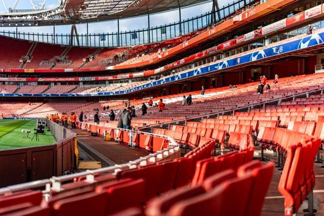 Emirates Stadium FC Arsenal vs. FC Bayern Muenchen , Fussball, UEFA Champions League, Viertelfinale, 09.04.2024 FC Arsenal vs. FC Bayern Muenchen , Fussball, UEFA Champions League, Viertelfinale, 09.04.2024 London Copyright: xEibner-Pressefoto BahhoxKarax EP_FCB