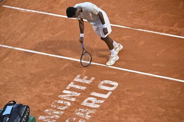 Sport Bilder des Tages Tennis - Rolex Monte Carlo 2024 - ATP, Tennis Herren - Gael Monfils - France TENNIS - Rolex Monte Carlo 2024 - MC - 099 04 2024 ChrysleneCaillaud Panoramic 
