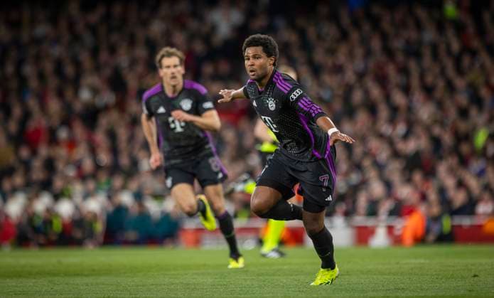 London, England. 09th Apr 2024. Torjubel: Serge Gnabry (Muenchen) Arsenal London - Bayern Munich Arsenal London - Bayern München 09.04.2024