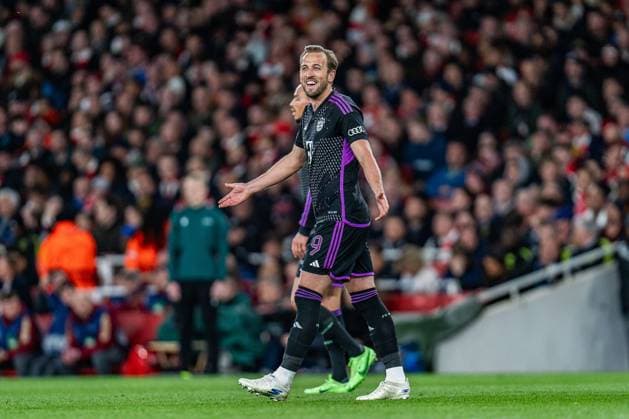 Tor zum 1:2 durch Elfmeter von Harry Kane (FC Bayern Muenchen, 9) FC Arsenal vs. FC Bayern Muenchen , Fussball, UEFA Champions League, Viertelfinale, 09.04.2024 FC Arsenal vs. FC Bayern Muenchen , Fussball, UEFA Champions League, Viertelfinale, 09.04.2024 London Copyright: xEibner-Pressefoto BahhoxKarax EP_FCB