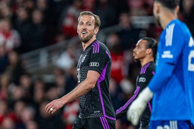 Tor zum 1:2 durch Elfmeter von Harry Kane (FC Bayern Muenchen, 9) FC Arsenal vs. FC Bayern Muenchen , Fussball, UEFA Champions League, Viertelfinale, 09.04.2024 FC Arsenal vs. FC Bayern Muenchen , Fussball, UEFA Champions League, Viertelfinale, 09.04.2024 London Copyright: xEibner-Pressefoto BahhoxKarax EP_FCB