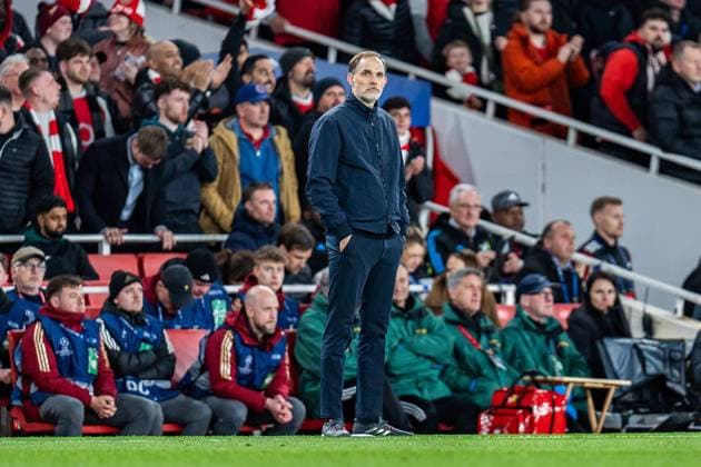 Thomas Tuchel (FC Bayern Muenchen, Chef-Trainer) C Arsenal vs. FC Bayern Muenchen , Fussball, UEFA Champions League, Viertelfinale, 09.04.2024 FC Arsenal vs. FC Bayern Muenchen , Fussball, UEFA Champions League, Viertelfinale, 09.04.2024 London Copyright: xEibner-Pressefoto BahhoxKarax EP_FCB
