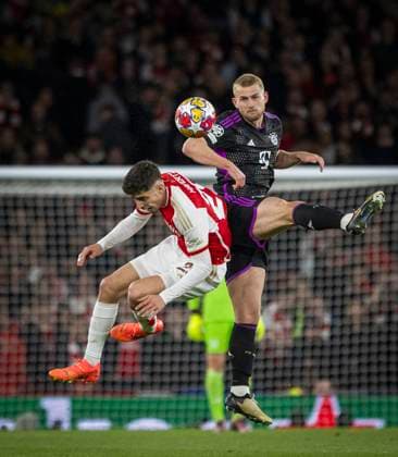 London, England. 09th Apr 2024. Kai Havertz (Arsenal) Matthijs de Ligt (Muenchen) Arsenal London - Bayern Munich Arsenal London - Bayern München 09.04.2024