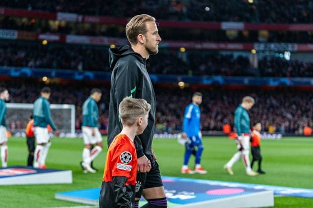 Harry Kane (FC Bayern Muenchen, 9) FC Arsenal vs. FC Bayern Muenchen , Fussball, UEFA Champions League, Viertelfinale, 09.04.2024 FC Arsenal vs. FC Bayern Muenchen , Fussball, UEFA Champions League, Viertelfinale, 09.04.2024 London Copyright: xEibner-Pressefoto BahhoxKarax EP_FCB