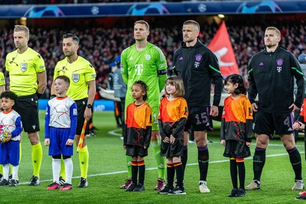 Manuel Neuer (FC Bayern Muenchen, 1) Eric Dier (FC Bayern Muenchen, 15) Matthijs de Light (FC Bayern Muenchen, 4) FC Arsenal vs. FC Bayern Muenchen , Fussball, UEFA Champions League, Viertelfinale, 09.04.2024 FC Arsenal vs. FC Bayern Muenchen , Fussball, UEFA Champions League, Viertelfinale, 09.04.2024 London Copyright: xEibner-Pressefoto BahhoxKarax EP_FCB