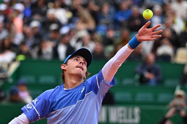 Monaco Rolex Masters Alex De Minaur (AUS) during his first round match at the Monaco Rolex Masters in Monte Carlo, on April, 9, 2024. Photo by Corinne Dubreuil ABACAPRESS.COM Monaco Monaco  Copyright: xDubreuilxCorinne ABACAx