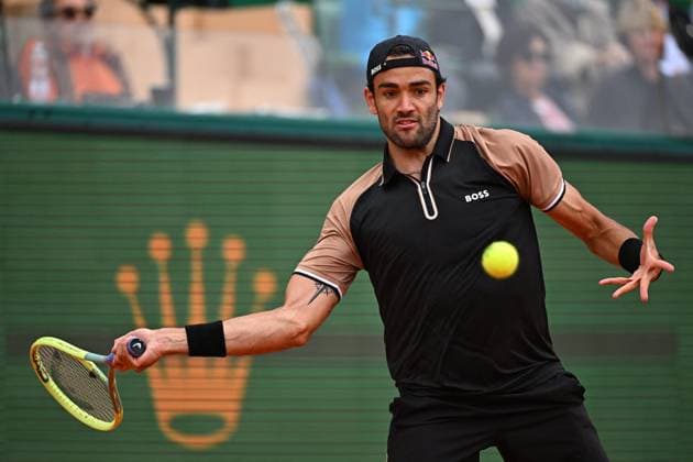 Monaco Rolex Masters Matteo Berrettini (ITA) during his first round match at the Monaco Rolex Masters in Monte Carlo, on April, 9, 2024. Photo by Corinne Dubreuil ABACAPRESS.COM Monaco Monaco  Copyright: xDubreuilxCorinne ABACAx