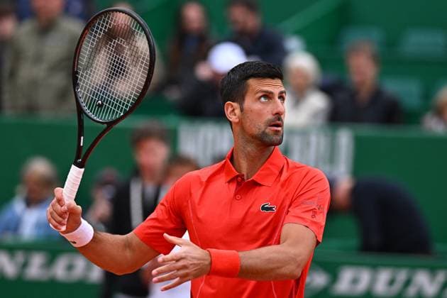 Monaco Rolex Masters Novak Djokovic (SRB) during his first round match at the Monaco Rolex Masters in Monte Carlo, on April, 9, 2024. Photo by Corinne Dubreuil ABACAPRESS.COM Monaco Monaco  Copyright: xDubreuilxCorinne ABACAx