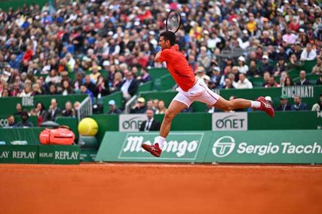 Monaco Rolex Masters Novak Djokovic (SRB) during his first round match at the Monaco Rolex Masters in Monte Carlo, on April, 9, 2024. Photo by Corinne Dubreuil ABACAPRESS.COM Monaco Monaco  Copyright: xDubreuilxCorinne ABACAx
