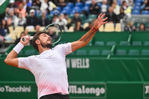 Rolex Monte-Carlo Masters - Day Four MONTE-CARLO, MONACO - APRIL 9: Stan Warinka of Switzerland in action against Alex de Minaur of Australia during their first round match on day four of the Rolex Monte-Carlo Masters at Monte-Carlo Country Club on April 9, 2024 in Monte-Carlo, Monaco. (Photo by Andy Astfalck) Copyright: xBEAUTIFULxSPORTS Astfalckx