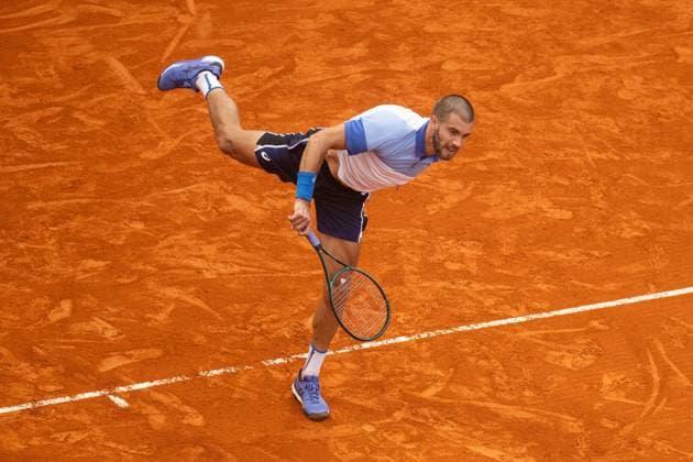 Rolex Monte-Carlo Masters - Day Four MONTE-CARLO, MONACO - APRIL 9: Borna Coric of Croatia in action against Jan-Lennard Struff of Germany during their first round match on day four of the Rolex Monte-Carlo Masters at Monte-Carlo Country Club on April 9, 2024 in Monte-Carlo, Monaco. (Photo by Andy Astfalck) Copyright: xBEAUTIFULxSPORTS Astfalckx