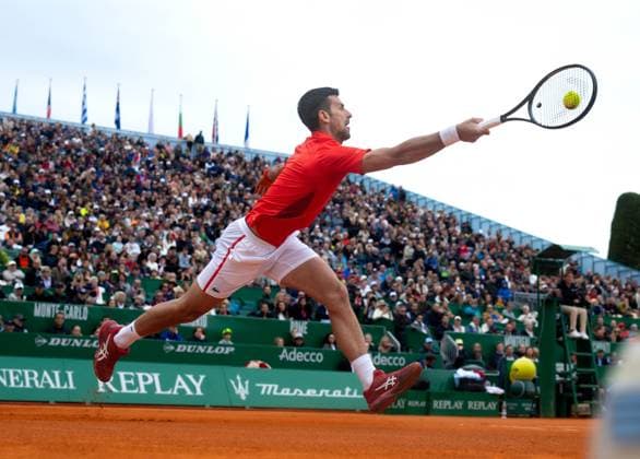 Rolex Monte-Carlo Masters - Day Four MONTE-CARLO, MONACO - APRIL 9: Novak Djokovic of Serbia in action against Roman Safiullin during their second round match on day four of the Rolex Monte-Carlo Masters at Monte-Carlo Country Club on April 9, 2024 in Monte-Carlo, Monaco. (Photo by Andy Astfalck) Copyright: xBEAUTIFULxSPORTS Astfalckx