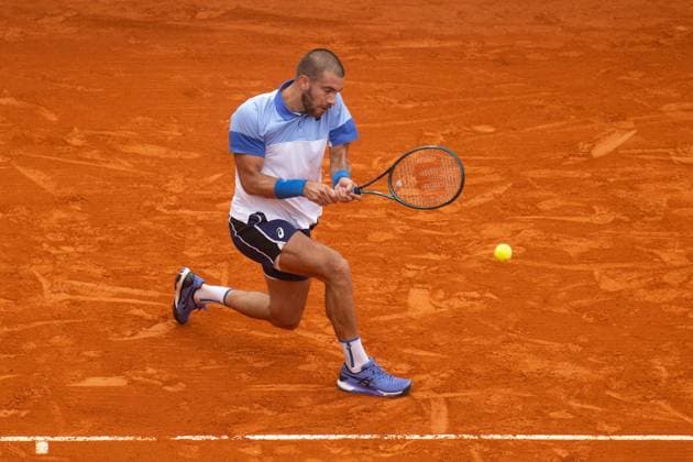 Rolex Monte-Carlo Masters - Day Four MONTE-CARLO, MONACO - APRIL 9: Borna Coric of Croatia in action against Jan-Lennard Struff of Germany during their first round match on day four of the Rolex Monte-Carlo Masters at Monte-Carlo Country Club on April 9, 2024 in Monte-Carlo, Monaco. (Photo by Andy Astfalck) Copyright: xBEAUTIFULxSPORTS Astfalckx