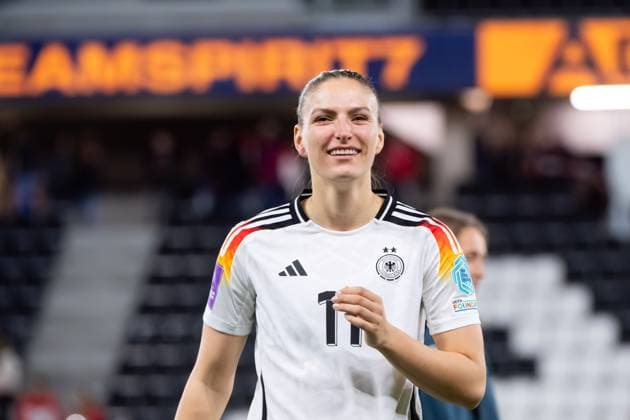 Melissa Koessler (Deutschland, 11) freut sich, AUT, Oesterreich vs Deutschland, UEFA Womens Qualifier Euro 2025, Nationalmannschaft, Liga A, Gruppe 4, 1. Spieltag, 05.04.2024 AUT, Oesterreich vs Deutschland, UEFA Womens Qualifier Euro 2025, Nationalmannschaft, Liga A, Gruppe 4, 1. Spieltag, 05.04.2024 Linz Copyright: xEibner-Pressefoto Memmlerx EP_MMR