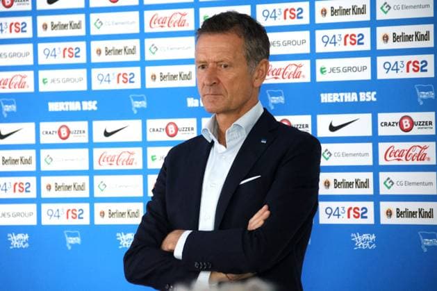 DEU, DFL, 2. FBL Hertha BSC, PK, 10.04.2024, Hertha BSC Geschaeftsstelle, Berlin, DEU, DFL, 2. FBL Hertha BSC, PK, im Bild Thomas Herrich (Hertha Geschaeftsleitung) DFL - regulations prohibit any use of Photographs as image sequences and or quasi-video Foto: Juergen Engler nordphoto GmbH