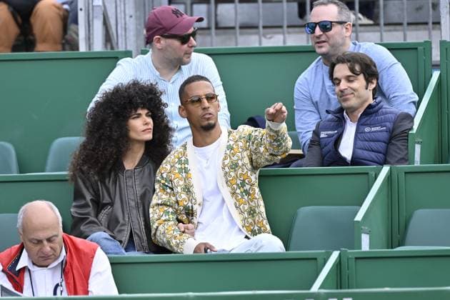 Tennis - Rolex Monte Carlo 2024 - ATP, Tennis Herren - German Footballer, Thilo Kehrer and Partner, Ariadna Hafez, TENNIS - Rolex Monte Carlo 2024 People - MC - 10 04 2024 ChrysleneCaillaud Panoramic 