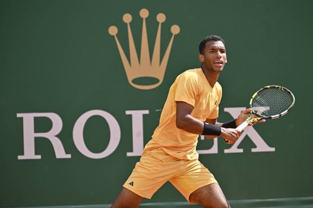 Tennis - Rolex Monte Carlo 2024 - ATP, Tennis Herren - Felix Auger Aliassime TENNIS - Rolex Monte Carlo 2024 - MC - 10 04 2024 ChrysleneCaillaud Panoramic 