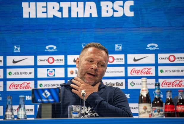 Fussball, Herren, Saison 2023 2024, 2. Bundesliga, Hertha BSC, Pressekonferenz vor dem Spiel gegen Hansa Rostock, im Bild: Trainer Pal Dardai (Hertha BSC), 10.04. 2024,