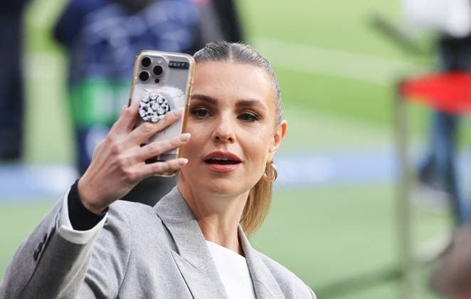 DAZN-Moderatorin Laura Wontorra, Atletico Madrid - Borussia Dortmund, Fussball, Champions League, Viertelfinale, 10.04.2024, 2023-2024, Atletico Madrid - Borussia Dortmund, Fussball, Champions League, Viertelfinale, 10.04.2024, 2023-2024 Madrid Copyright: xJoergxNiebergall Eibner-Pressefox EP_JNL