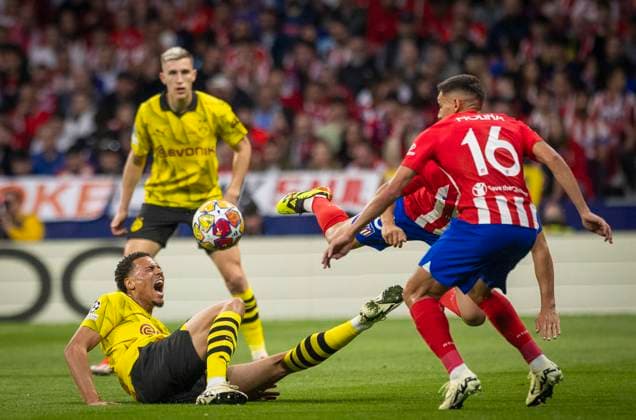 Madrid Spain. 10th Apr 2024. Felix Nmecha (BVB) Atletico Madrid - Borussia Dortmund 10.04.2024