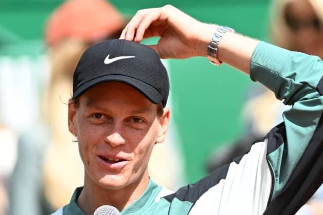 JANNIK SINNER, Tennis Rolex Monte-Carlo Masters 2024, azione, action, single shot TENNIS ROLEX MONTE-CARLO MASTERS 2024