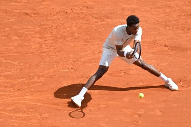 GAEL MONFILS, Tennis Rolex Monte-Carlo Masters 2024, azione, action, single shot TENNIS ROLEX MONTE-CARLO MASTERS 2024